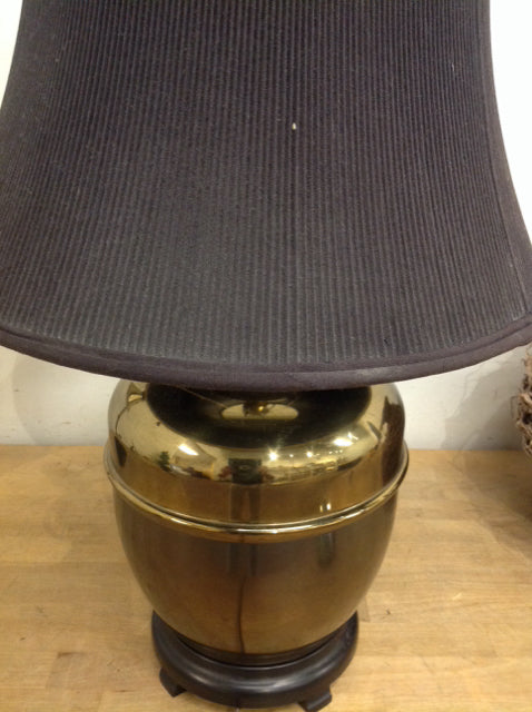 25" Black & Brass Metal Lamp