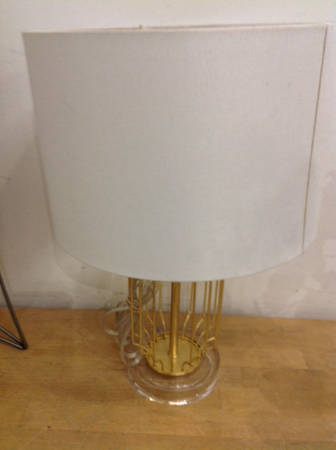 18" Gold Metal 8 Lucite Lamp