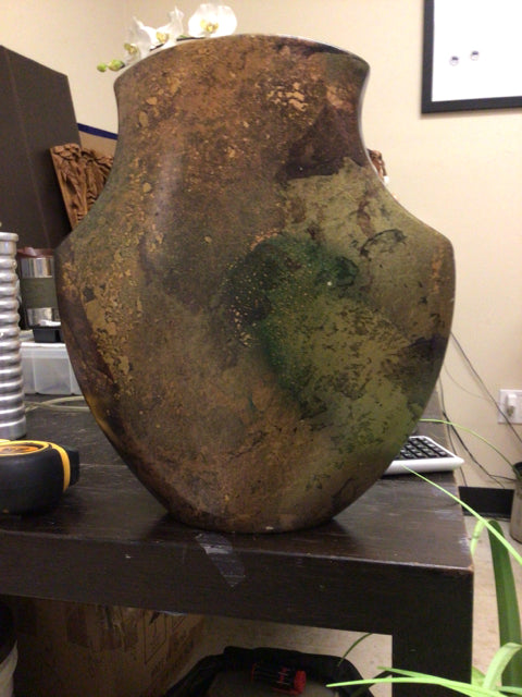 13" Brown Metallic Vase