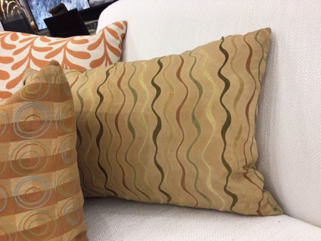Gold Wave Pattern Lumbar Pillow
