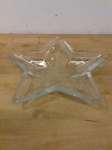 Bowl- 11" Clear Glass Star