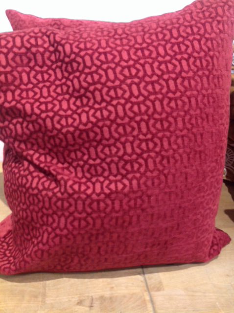 Pillow- 18" Red Chenille Print