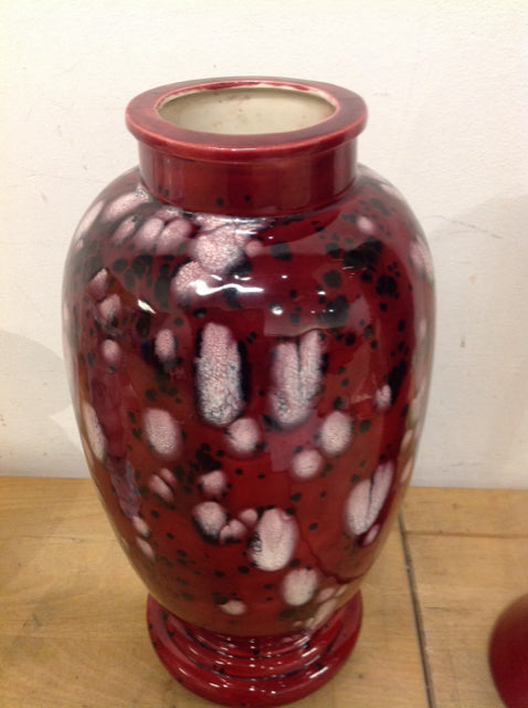 Vase - Red Ceramic Drip