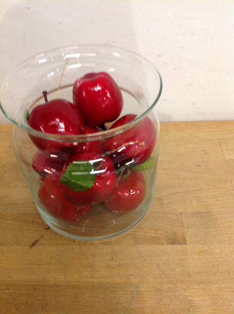 6" Glass Jar W Apples