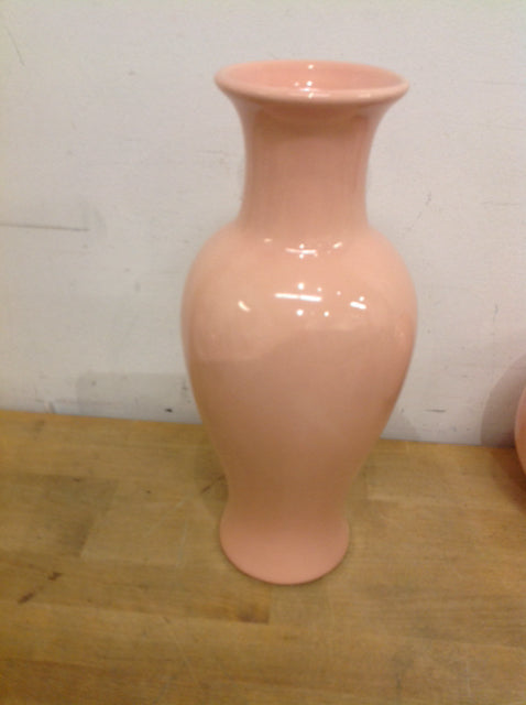 Vase - 13" Haeger Peach Ceramic