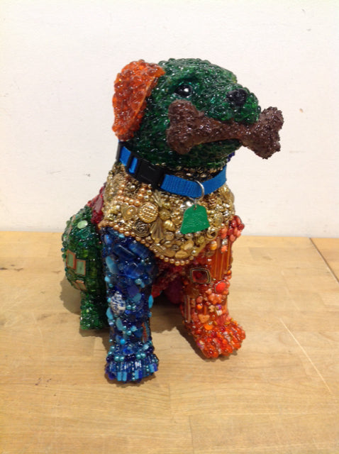13" X 8" Pop Art Dog Bonze By Susan David