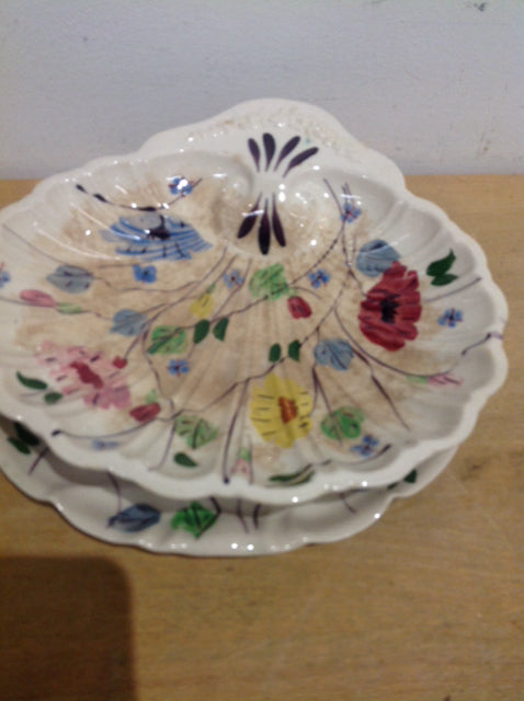 Bowl- 2 Pc Painted Shell W Tray