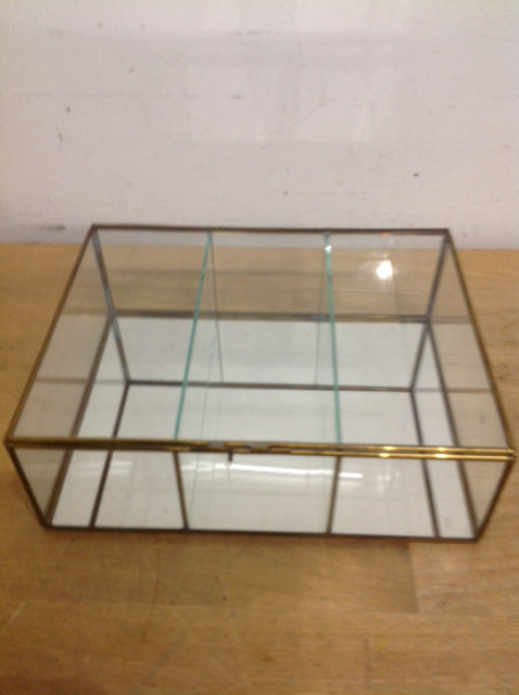 10" Gold Rim Glass Box