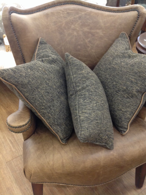 Chair- Michael Amini Leather Nailhead W 3 Pillows