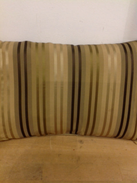 Pillow- 16" Olive & Gold Stripe