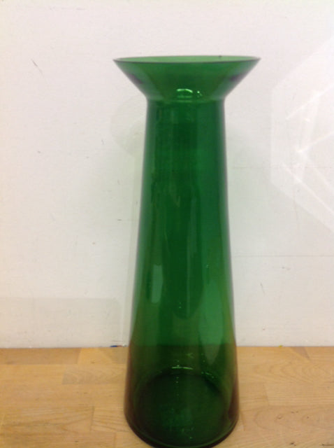 Vase- 17" Green Glass
