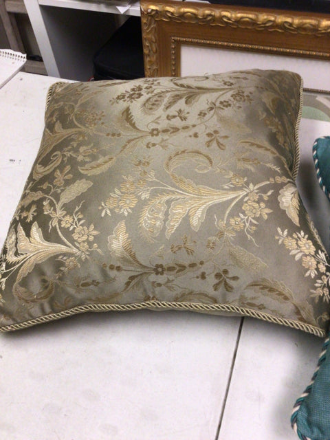 Grey/Cream Floral Pattern Pillow