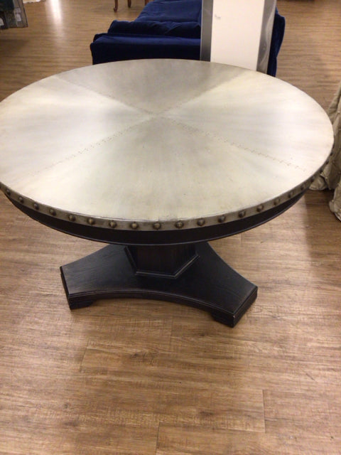 Hooker Furniture Round Metal Top Pedestal Dining Table