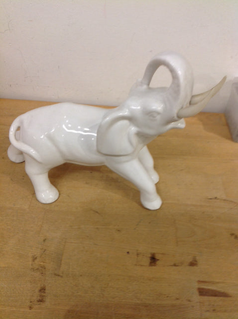 10" White Ceramic Elephant