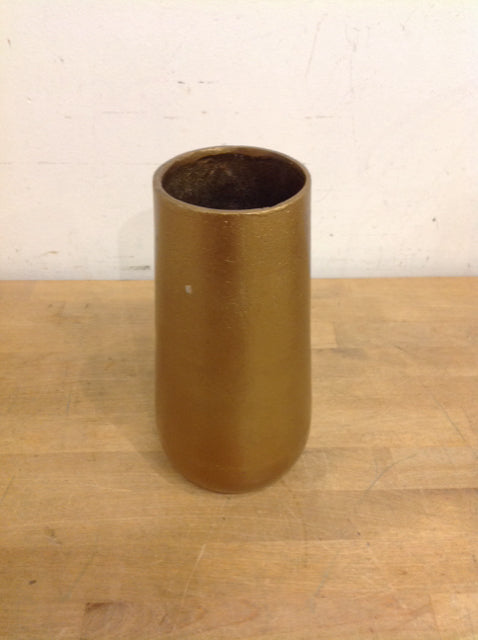 Vase- 9" Gold Ceramic