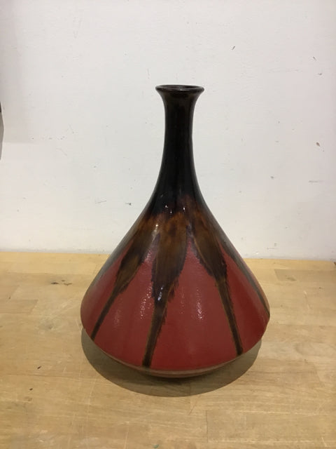 13" Rust "Drip" Vase