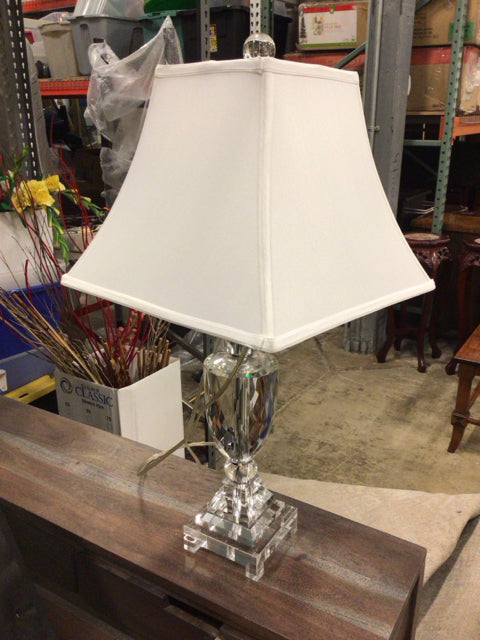 29" Solid Glass Table Lamp W/Shade