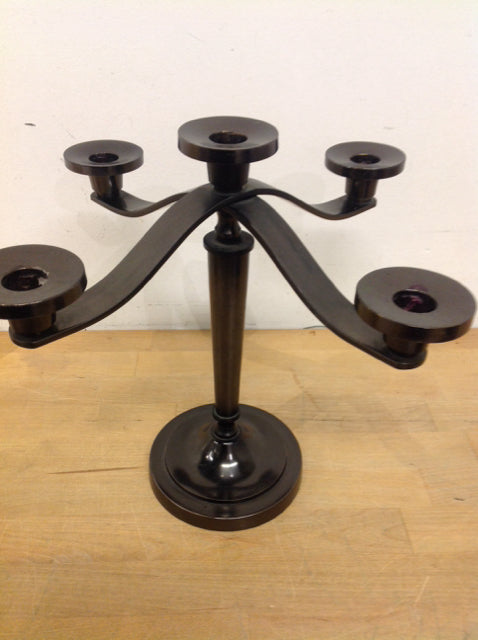 Candle Holder- 10" Black Metal Tapper